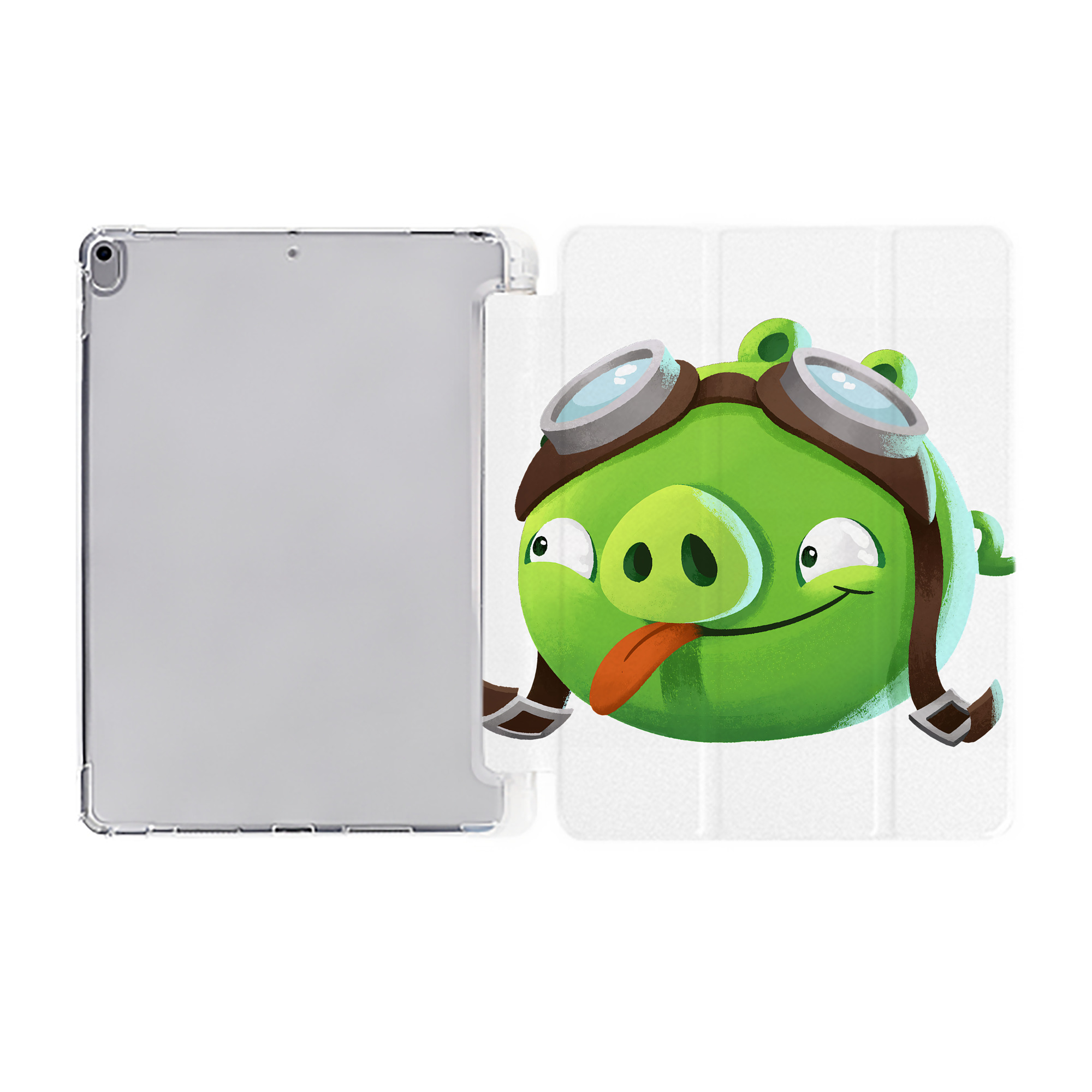 （画像用） Angry Birds アングリーバード IPad ケース ペン収納付き 三つ折りスタンド PUレザー×シリコン 対応機種9.5/10.5/10.9インチ
